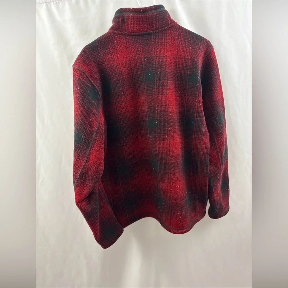 The North Face Buffalo Plaid Fleece 1/2 Zip Pullover Jacket Sz M Black Red Men - Picture 7 of 8